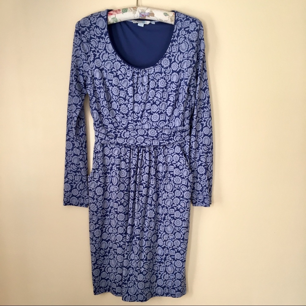 Boden long sleeve jersey dress with pockets